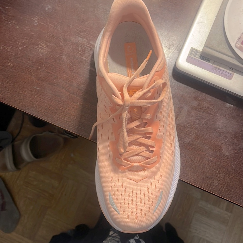 Hoka Women's Athletic Shoes - Peach and White